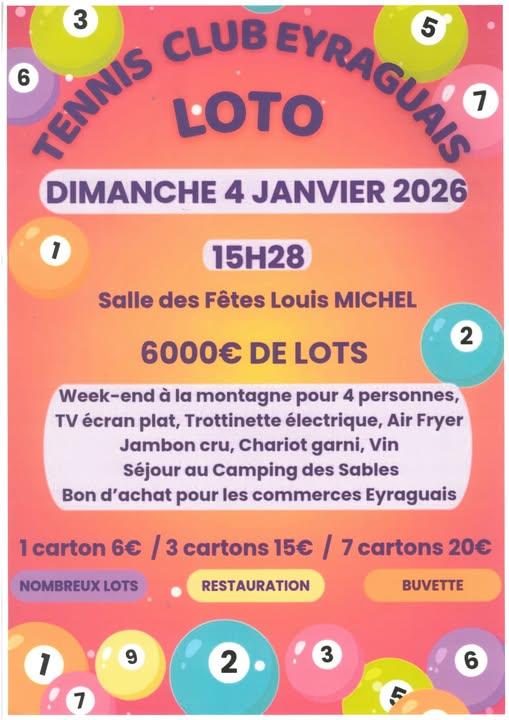 Loto du tennis club eyraguais