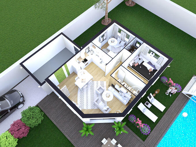 Maison - 61 m² - 3 pièces