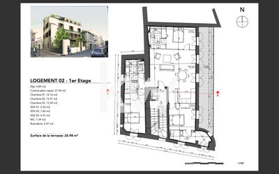 Appartement - 102 m² - 4 pièces