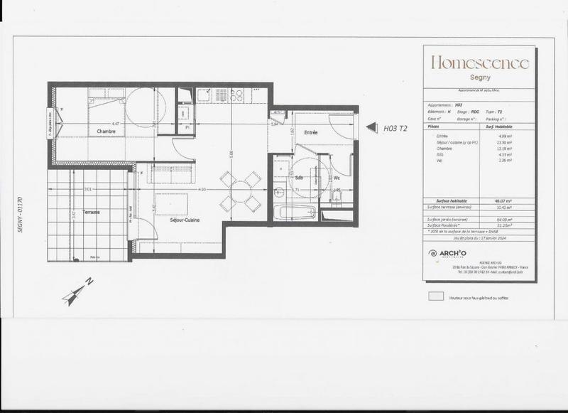 Appartement - 48 m² - 2 pièces