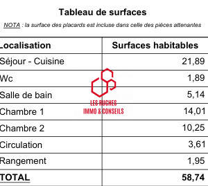 Appartement - 58 m² - 3 pièces