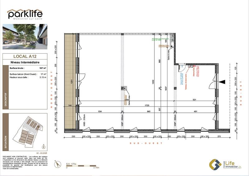 Local d'activités - 187 m² - 1 pièce
