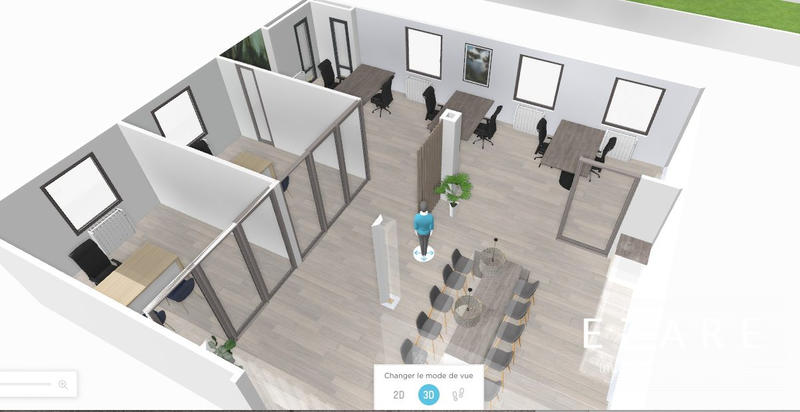 Bureau - 117 m² - 1 pièce