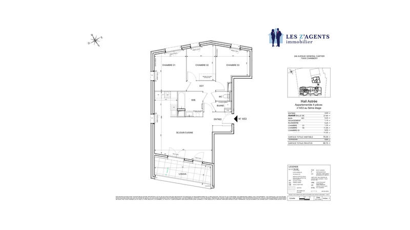 Appartement - 78 m² - 4 pièces