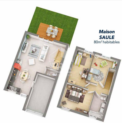 Maison - 80 m² - 4 pièces