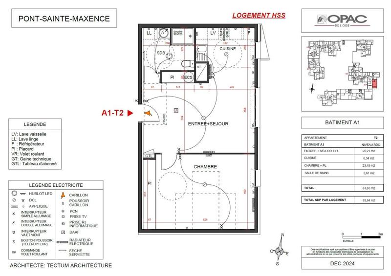 Appartement - 63 m² - 2 pièces