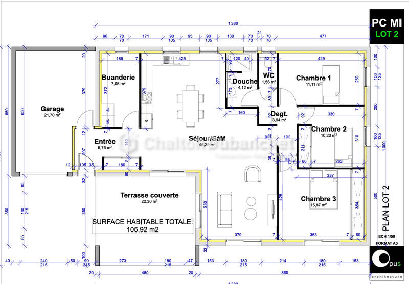 Maison - 106 m² - 5 pièces