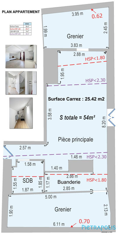 Appartement - 26 m² - 1 pièce