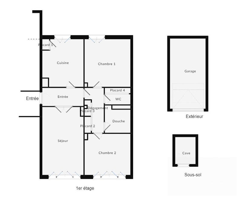 Appartement - 64 m² - 3 pièces