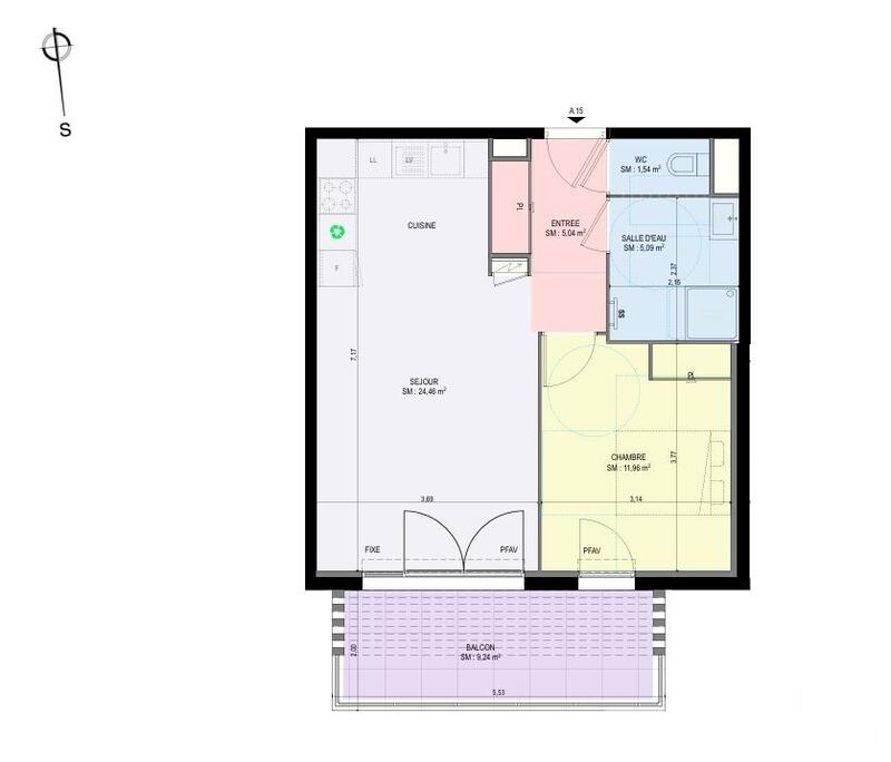 Appartement - 48 m² - 2 pièces
