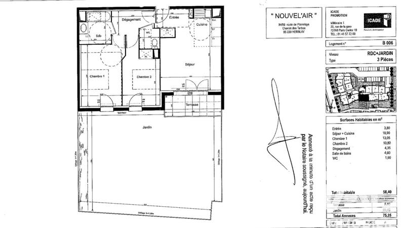 Appartement - 60 m² - 3 pièces