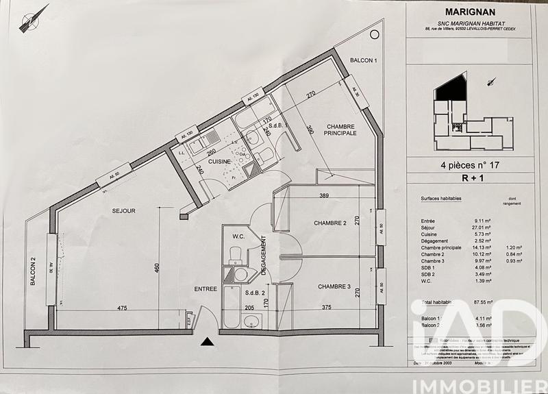 Appartement - 87 m² - 4 pièces
