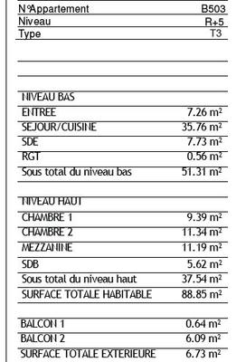 Appartement - 89 m² - 3 pièces