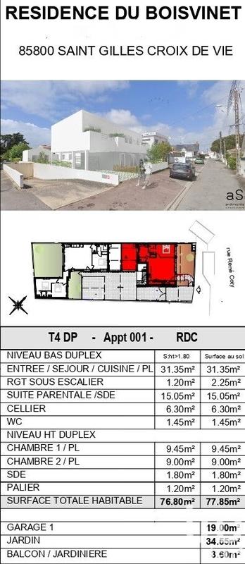 Appartement - 77 m² - 4 pièces