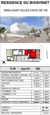 Appartement - 77 m² - 4 pièces