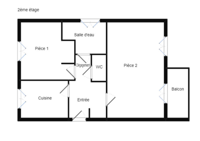 Appartement - 54 m² - 2 pièces