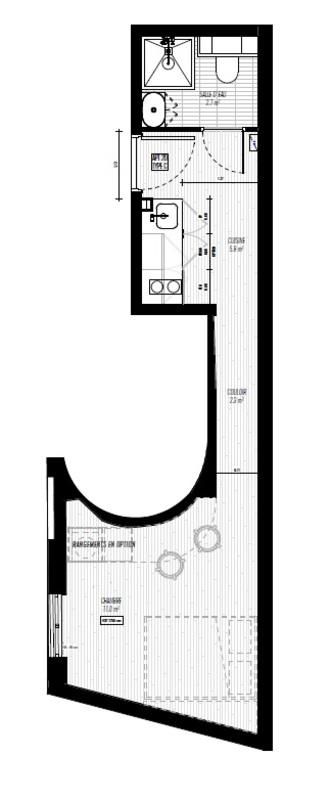 Appartement - 22 m² - 1 pièce