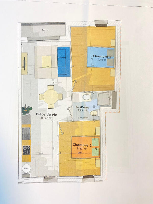 Appartement - 52 m² - 3 pièces