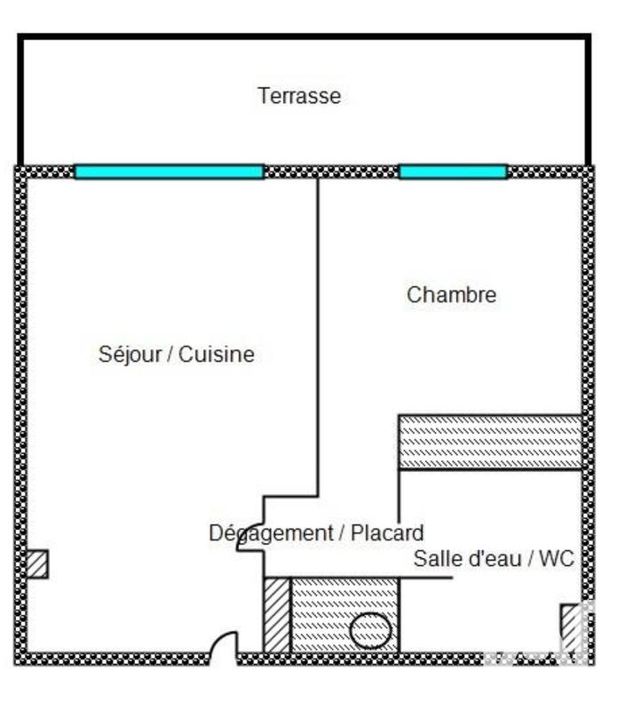 Appartement - 40 m² - 2 pièces
