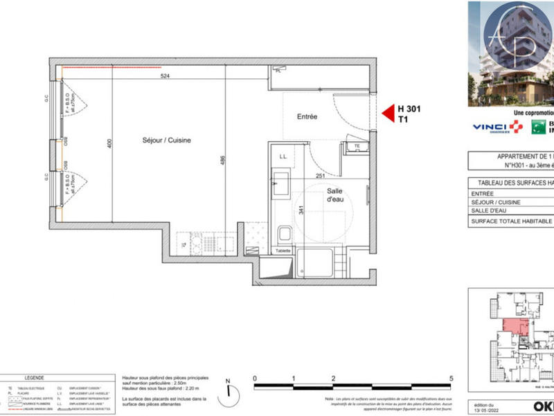 Appartement - 35 m² - 1 pièce