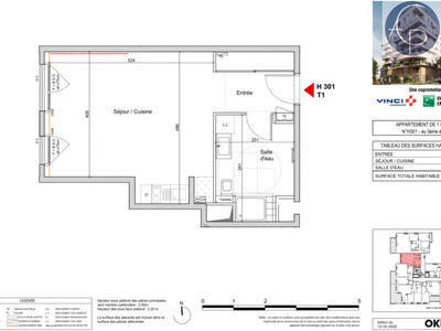 Appartement - 35 m² - 1 pièce