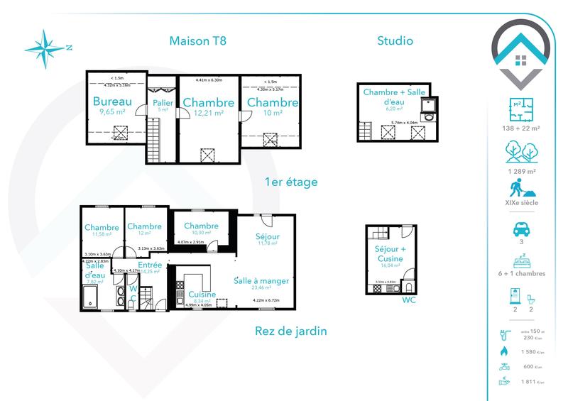 Maison - 160 m² - 8 pièces