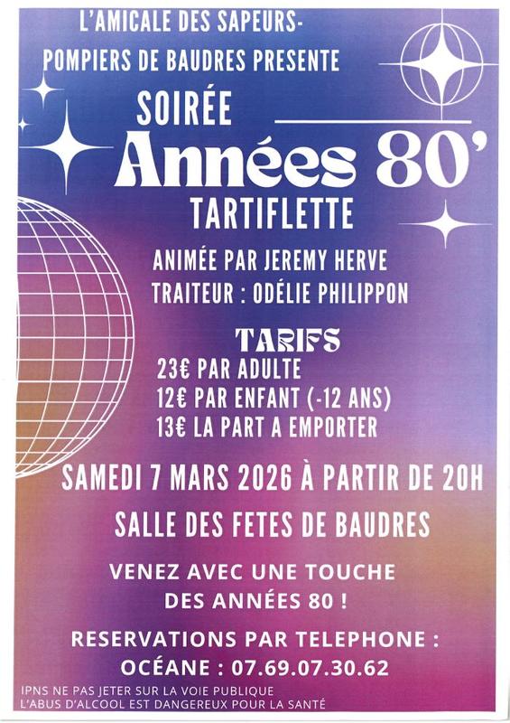 Soirée années 80 tartiflette