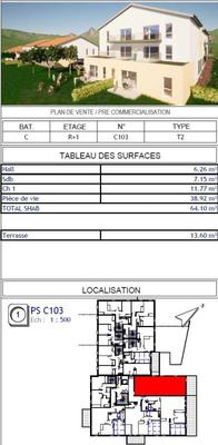 Appartement - 63 m² - 2 pièces