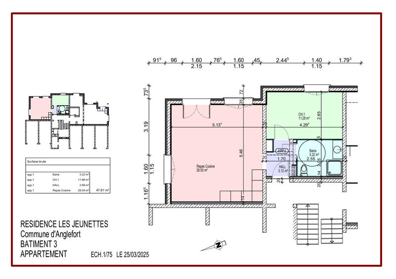 Appartement - 48 m² - 2 pièces