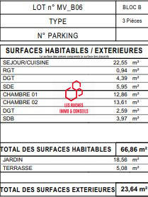 Appartement - 67 m² - 3 pièces