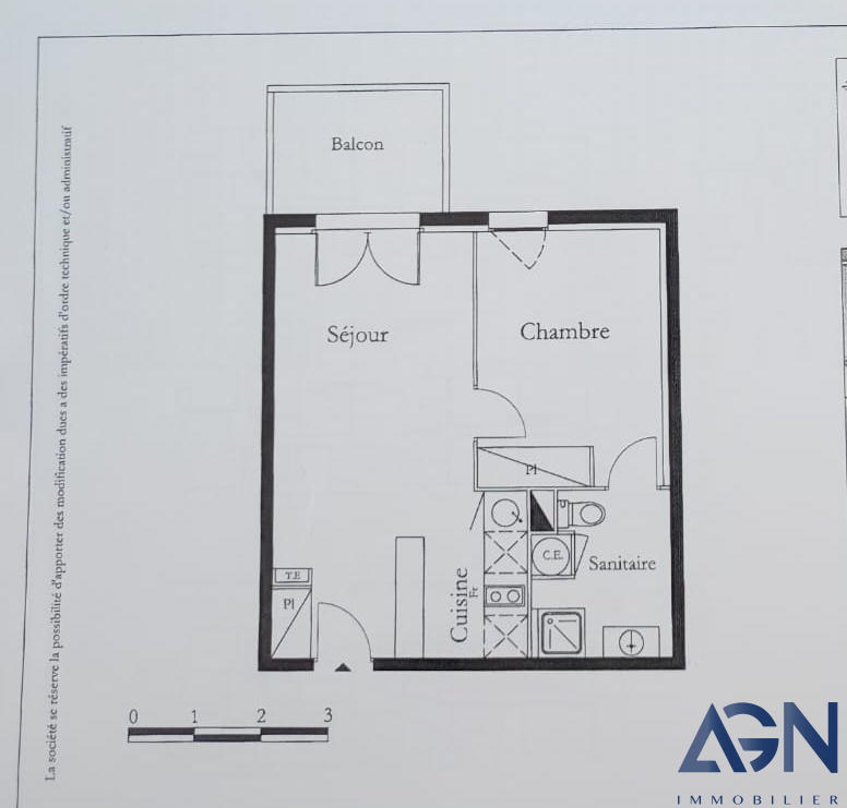 Appartement - 37 m² - 2 pièces