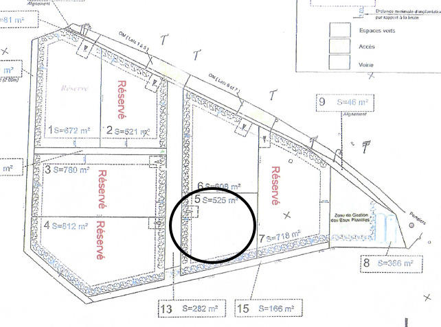 Terrain constructible - 525 m²