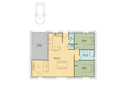 Maison - 75 m² - 3 pièces