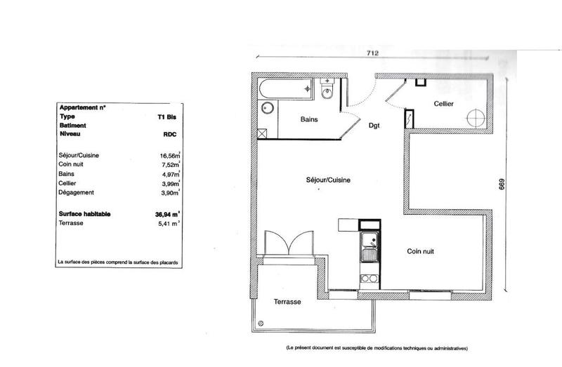 Appartement - 37 m² - 1 pièce
