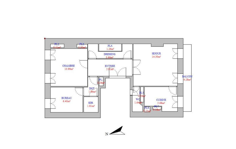 Appartement - 54 m² - 3 pièces