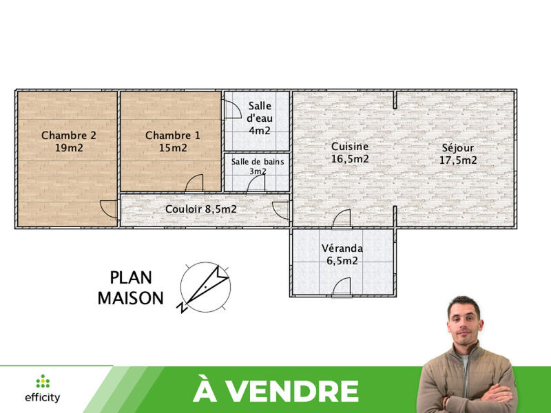 Longère - 90 m² - 4 pièces