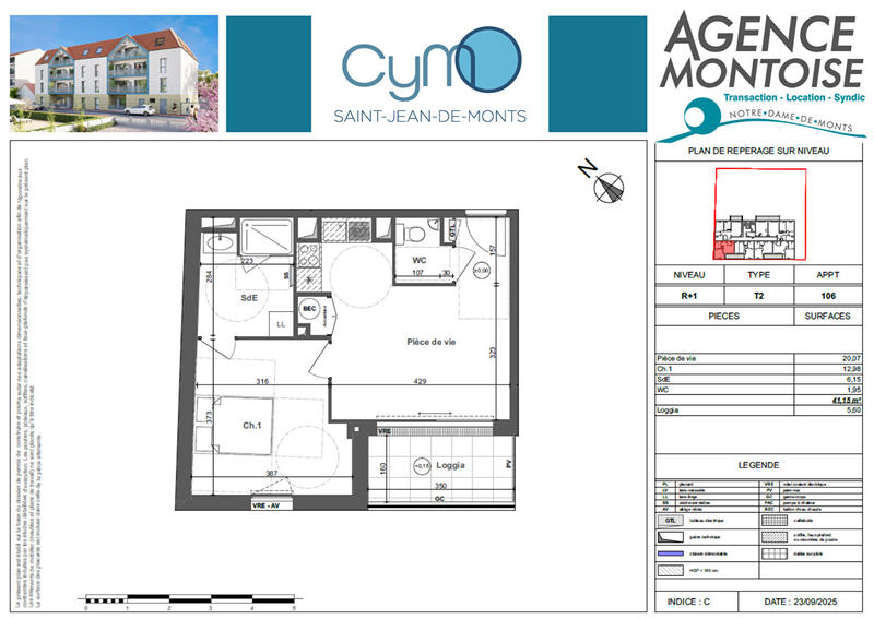 Appartement - 41 m² - 1 pièce