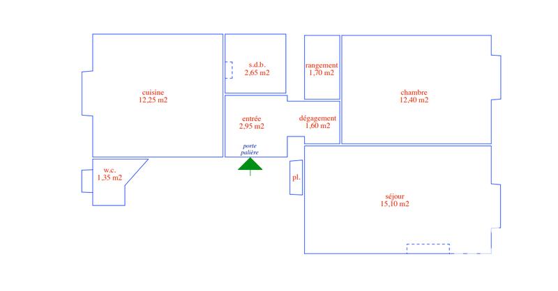 Appartement - 50 m² - 2 pièces