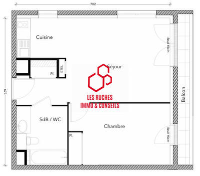 Appartement - 45 m² - 2 pièces