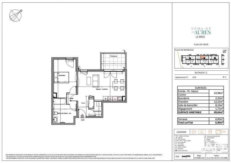 Appartement - 50 m² - 2 pièces