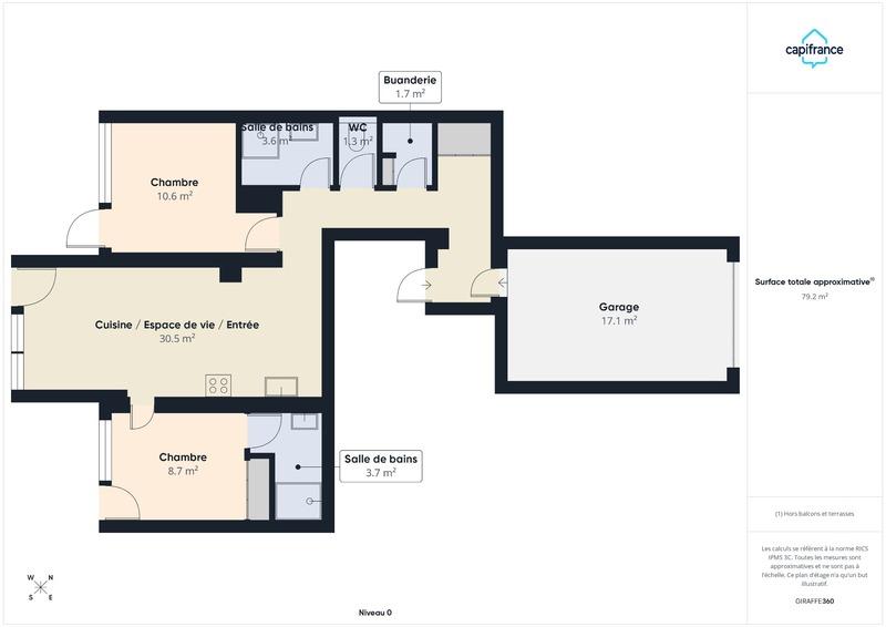 Appartement - 63 m² - 3 pièces