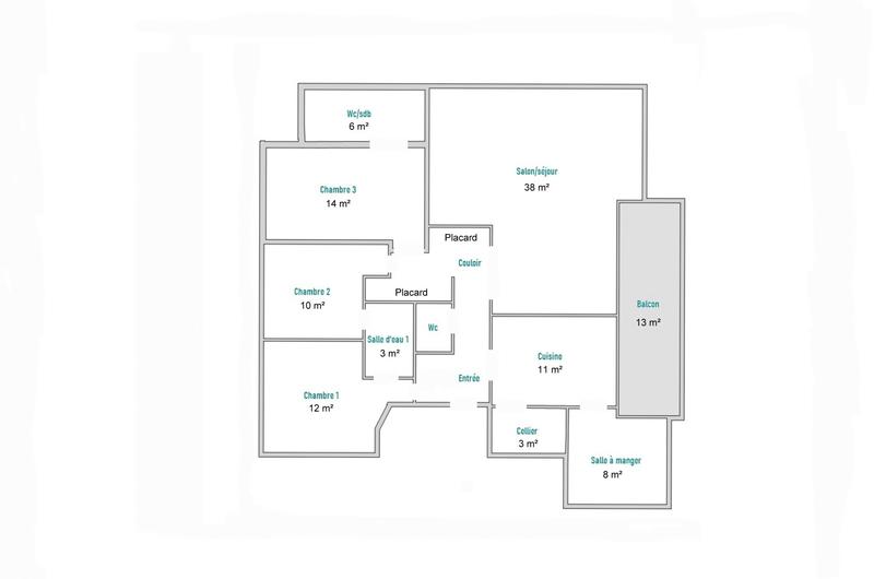 Appartement - 120 m² - 5 pièces