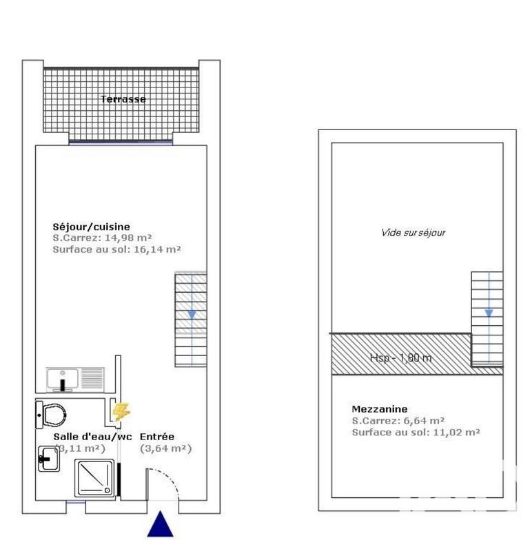 Appartement - 33 m² - 1 pièce