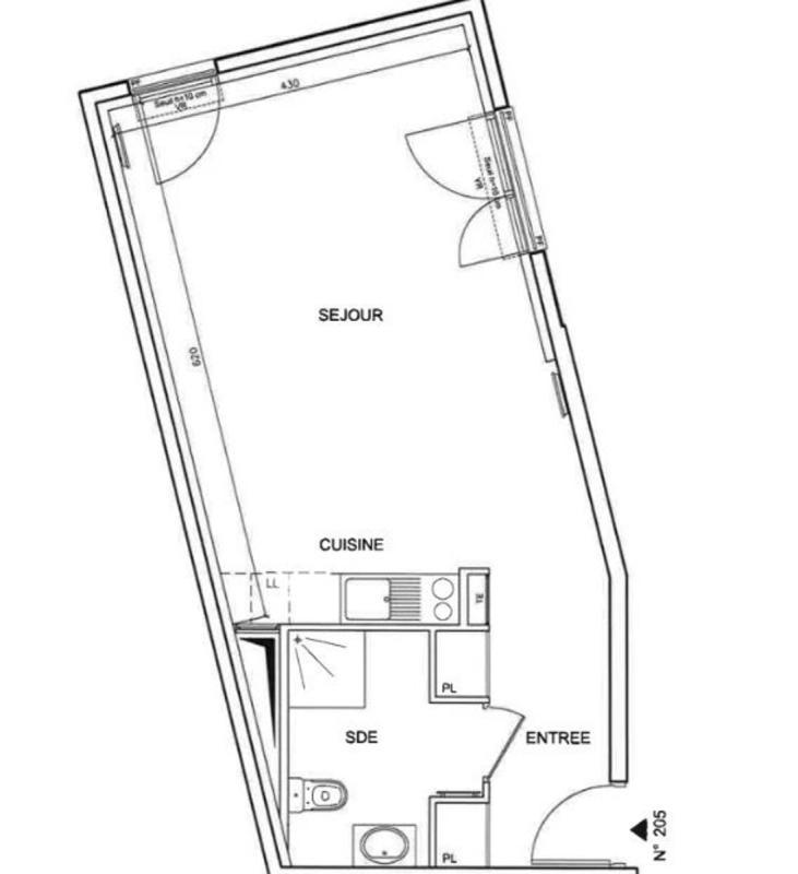 Studio - 40 m² - 1 pièce