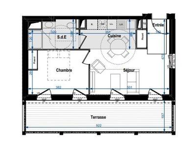 Appartement - 40 m² - 2 pièces