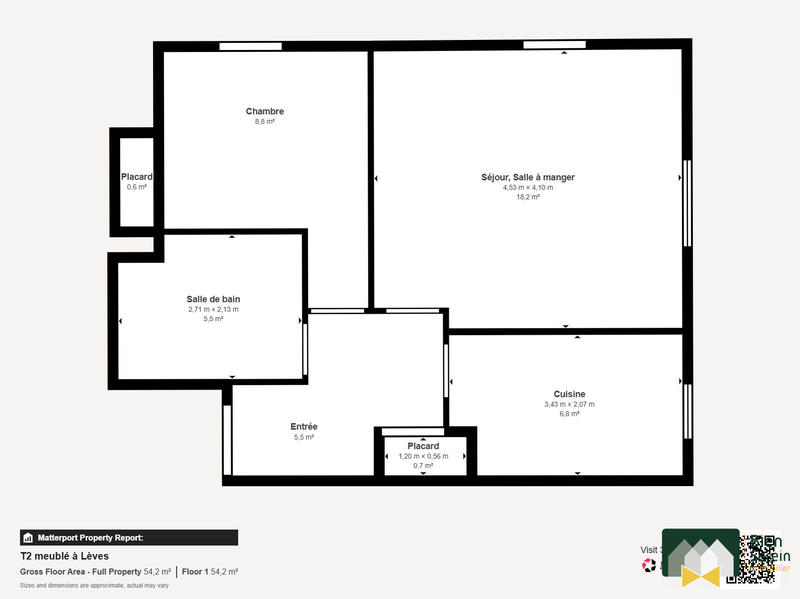 Appartement - 43 m² - 2 pièces
