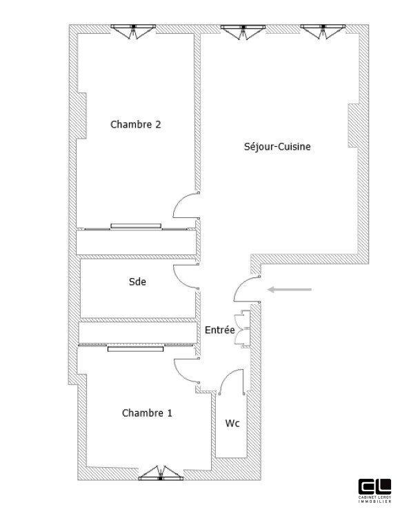 Appartement - 53 m² - 2 pièces