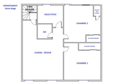 Appartement - 52 m² - 3 pièces