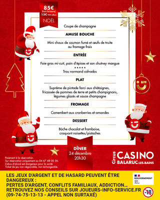 Réveillon de Noël au Casino Circus de Balaruc les Bains
