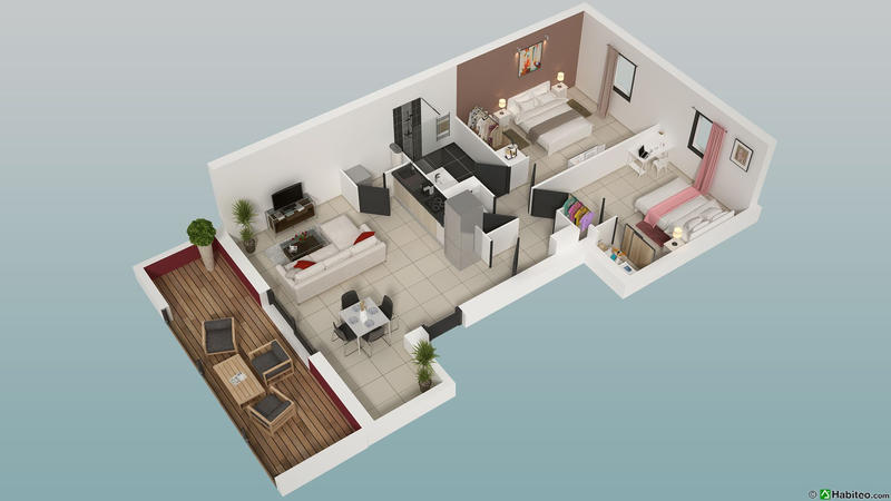 Appartement - 63 m² - 3 pièces